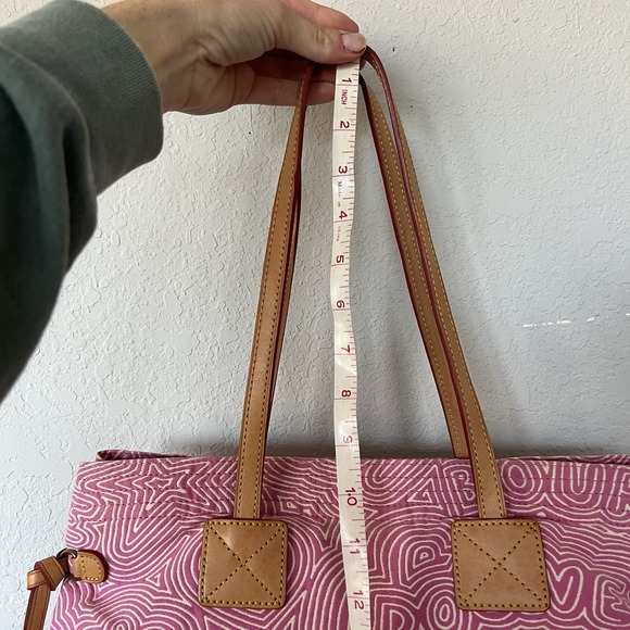 Dooney & Bourke Signature Pink Doodle Swirl Hot Pink Tote Purse Shoulder Bag - Picture 11 of 14